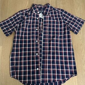Navy Plaid Button Down Shirt
